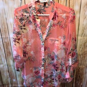 Sheer Blouse by Kut From the Kloth. Sz L